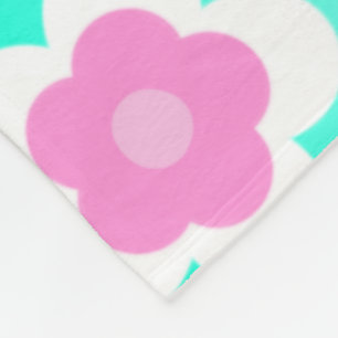 Modern Spring aqua gradient purple floral pattern  Fleece Blanket