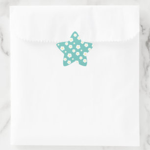 Modern Spring aqua gradient purple floral pattern  Star Sticker