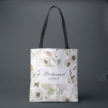 Modern Spring Bridesmaid Personalized Name Tote Bag<br><div class="desc">Modern Boho Floral Watercolor Wedding Bridesmaid Tote Bag. Personalize the name using the template field.</div>