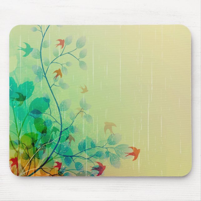 Modern Spring Floral Abstract Art Mouse Pad (Front)