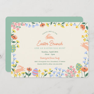 Modern Spring Floral Easter Brunch Invitation