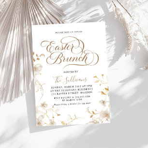Modern Spring Floral Easter Brunch Invitation