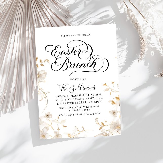 Modern Spring Floral Easter Brunch Invitation (Creator Uploaded)