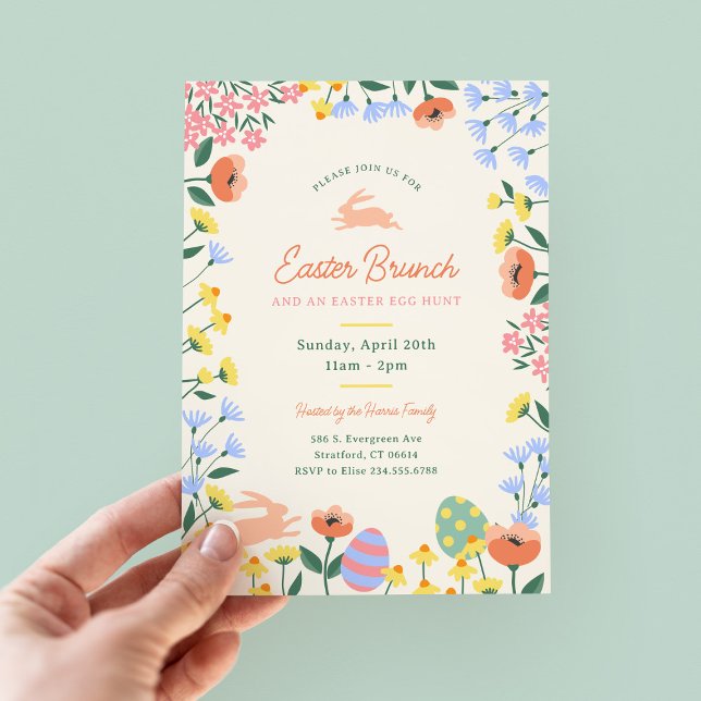 Modern Spring Floral Easter Brunch Invitation (Creator Uploaded)