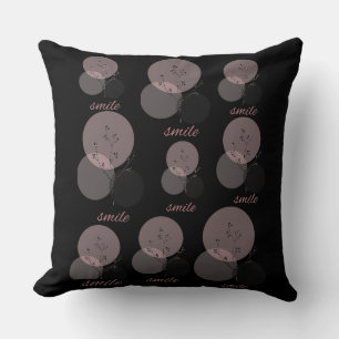Modern Spring Floral Illustration smile text Throw Pillow