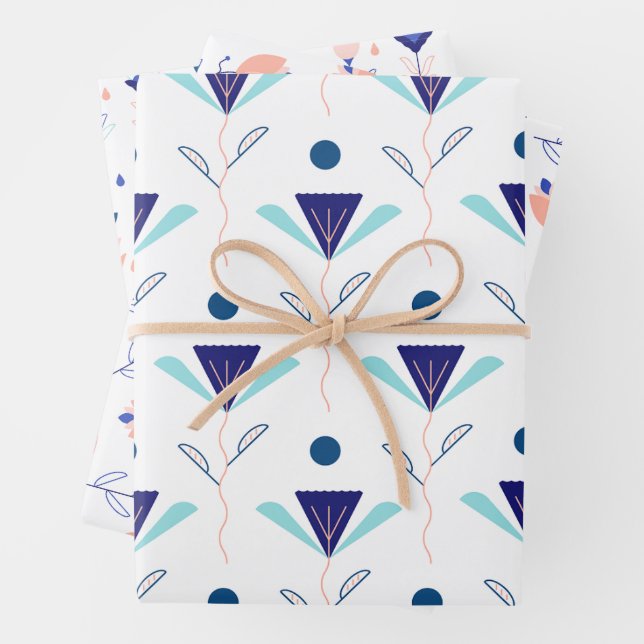 Modern Spring Floral Wrapping Paper (In situ)