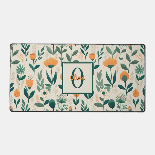 Modern Spring Flowers Desk Mat (Front)