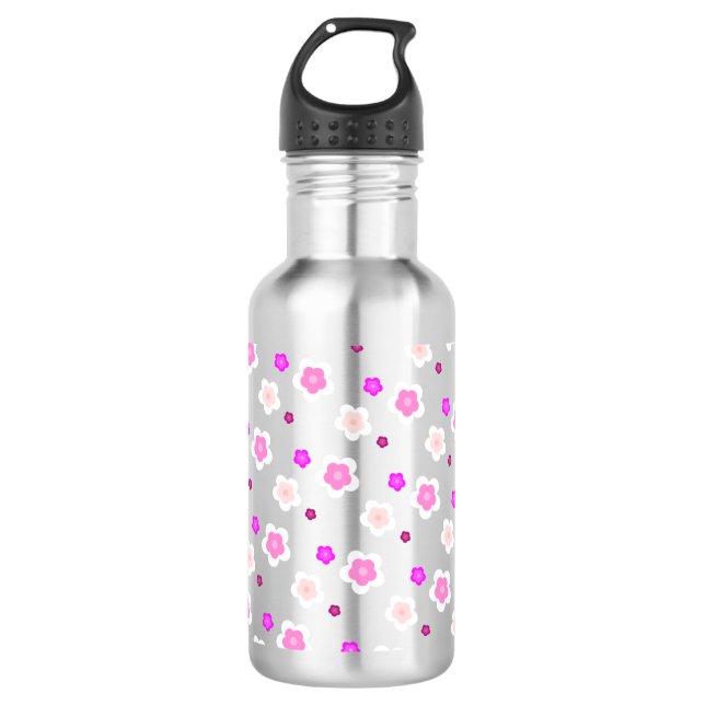 Modern Spring gradient purple flora pattern  710 Ml Water Bottle (Front)