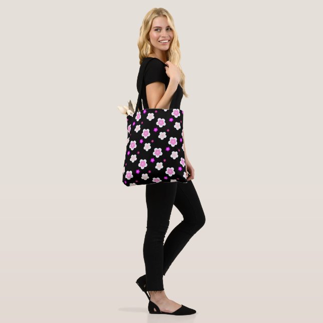 Modern Spring gradient purple flora pattern  Tote Bag (On Model)