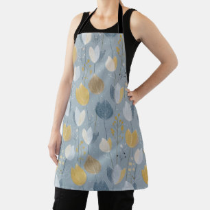 Modern Spring Tulip Botanical All-Over Print Apron