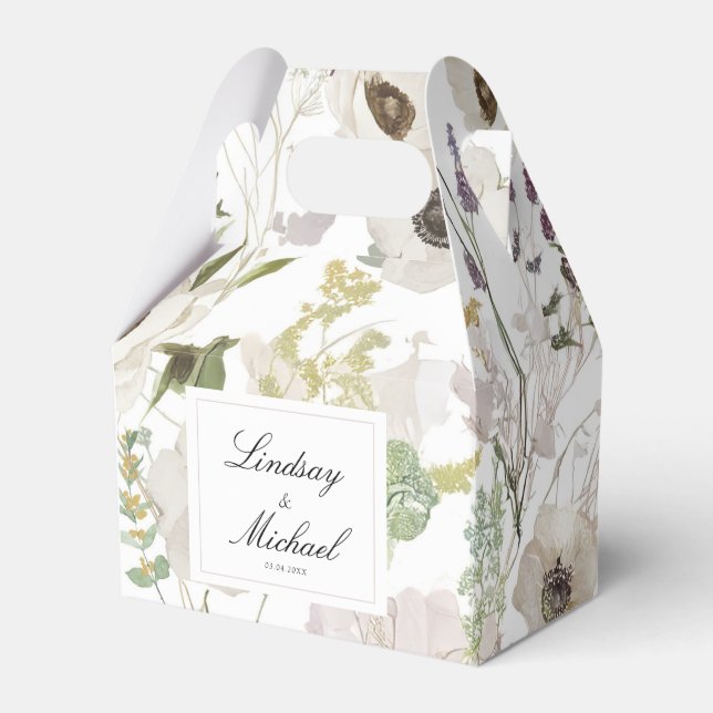 Modern Spring Wedding Favor Box (Front Side)