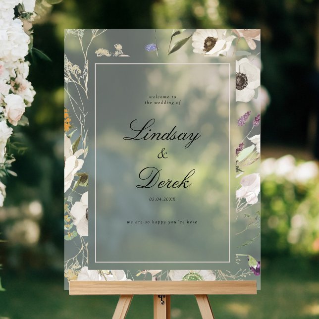 Modern Spring Wedding Welcome (Modern Spring Wedding Welcome Acrylic Sign)