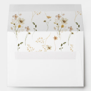 Modern Spring Wildflower Wedding Envelope