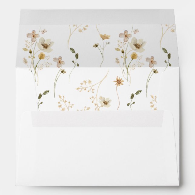 Modern Spring Wildflower Wedding Envelope (Back (Bottom))
