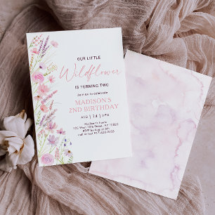 Modern Spring Wildflowers Birthday Invitation
