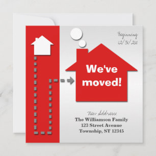 Modern Square Bold Red Moving Announcements