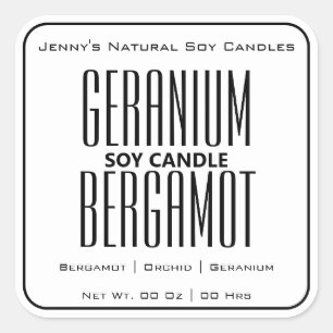 Modern Square Border Simple Plain White Candles  Square Sticker