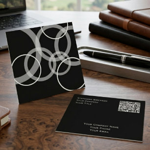 Modern Square Business Card with Geometric Circles