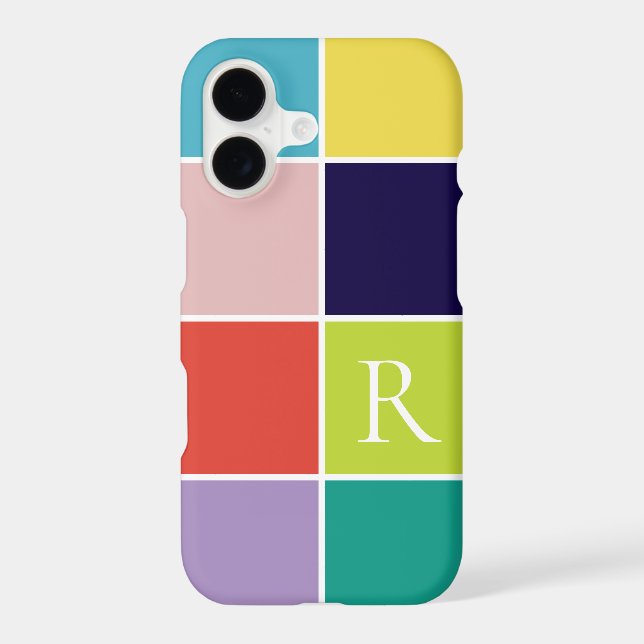 Modern square colour block monogrammed (Back)