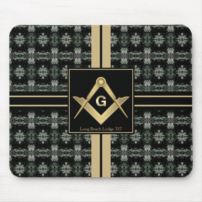Modern Square & Compass Masonic Mouse Pad (Front)