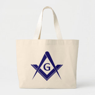 Modern Square & Compasses Large Tote Bag
