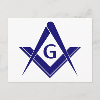 Modern Square & Compasses Postcard