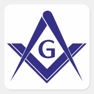 Modern Square & Compasses Square Sticker