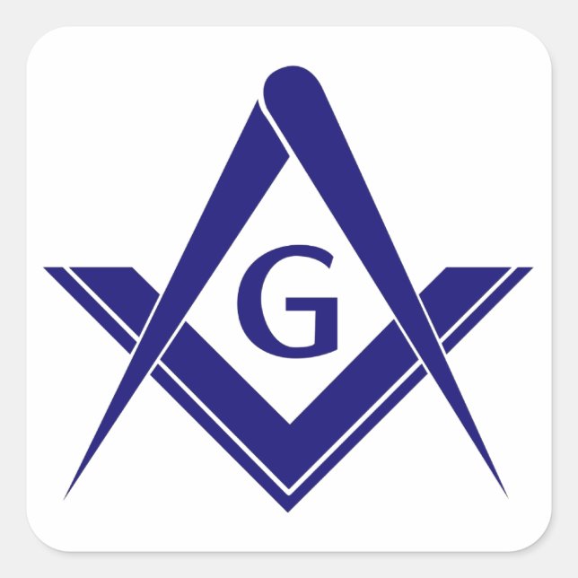Modern Square & Compasses Square Sticker (Front)