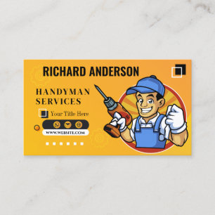 Modern Square Handyman Tools Inspired Custom Business Card