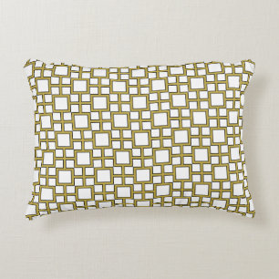 Modern Square Pattern Gold Accent Pillow