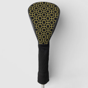 Modern Square Pattern Gold Golf Head Cover