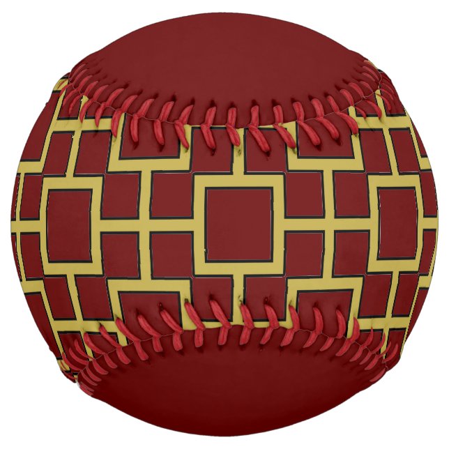 Modern Square Pattern Gold  Softball (Front)