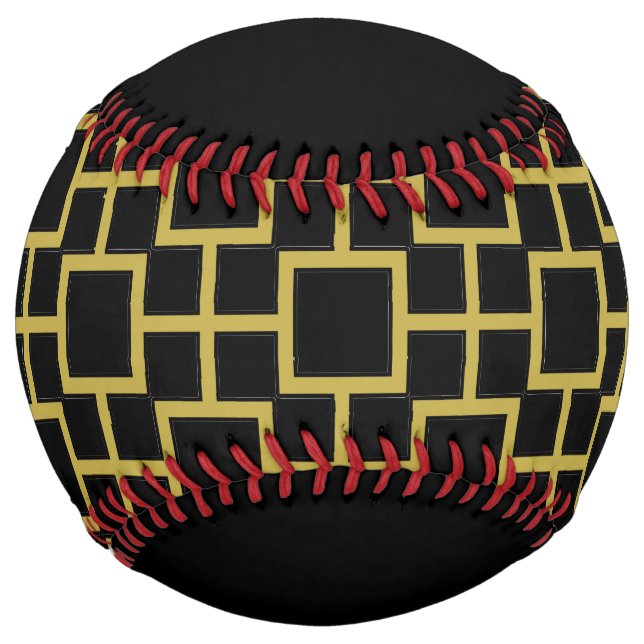 Modern Square Pattern Gold  Softball (Front)