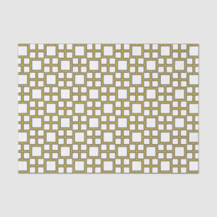 Modern Square Pattern Gold Tissue Paper