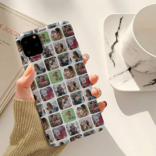 Modern Square Photo Collage Pattern iPhone 13 Case