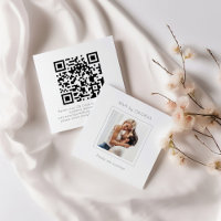 Modern Square Photo Wedding QR Code RSVP