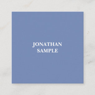 Modern Square Professional Elegant Simple Blue Business Card