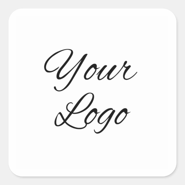 Modern Square Shape Logo Custom Sticker Label (Front)