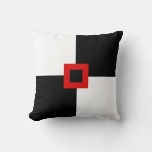 Modern Squares in Black and White Throw Pillow