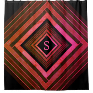 Modern Squares Rustic Pink Geometric Monogram