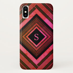 Modern Squares Rustic Pink Geometric Monogram Case-Mate iPhone Case