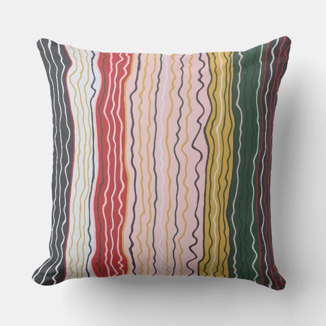 Modern Squiggles 2 20 x 20 Outdoor Throw Pillow (Front)