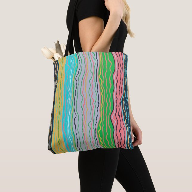Modern Squiggles Tote Bag (Close Up)