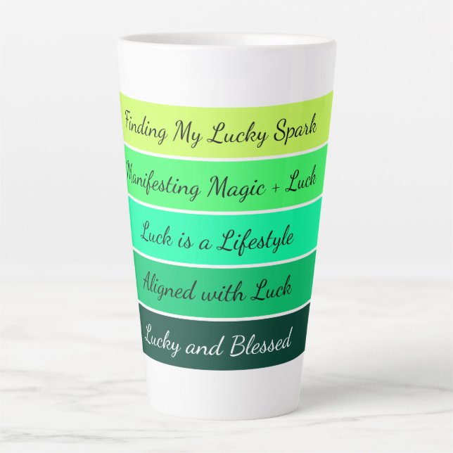 Modern St. Patrick’s Day Gradient  Latte Mug (Front)