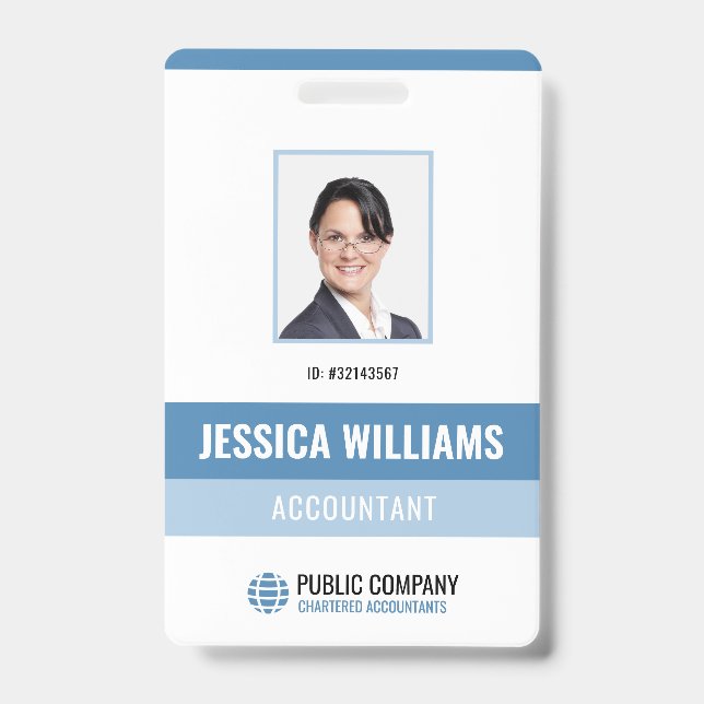 Modern Staff Personal Photo Employee ID Badge (Front)