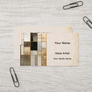 Modern Stained Glass Business Card   Luxury Salon 