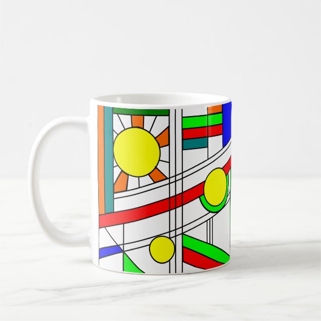 Modern Stained-Glass Look Coffee Mug (Left)