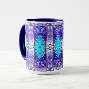 Modern Stained Glass Pattern Holiday Mug