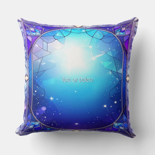 Modern Stained Glass Throw Pillow (Front)
