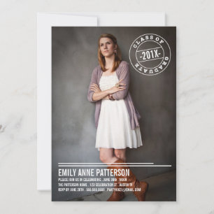 Modern Stamp Photo Graduation Party Announcement